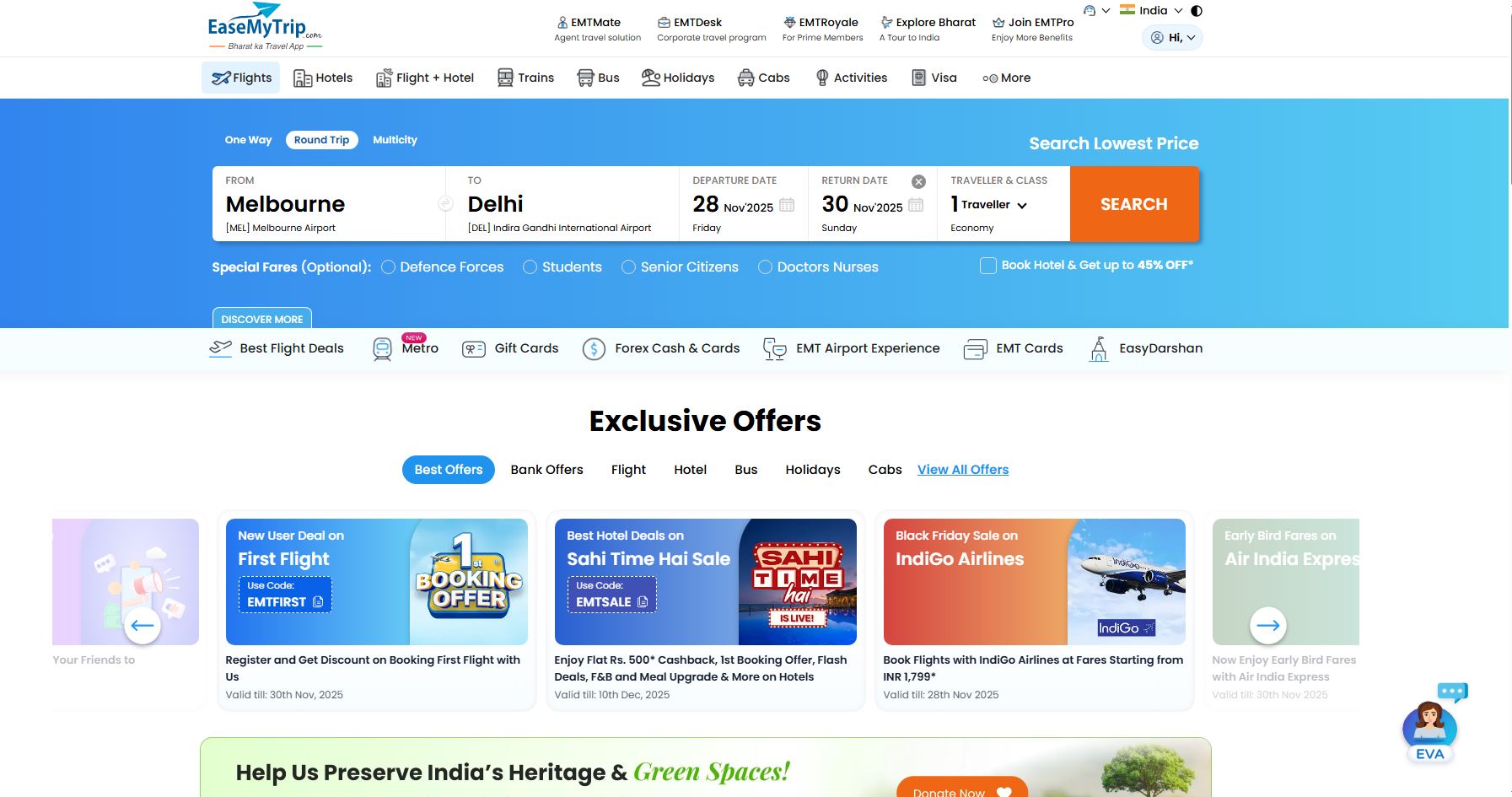 EaseMyTrip Clone preview